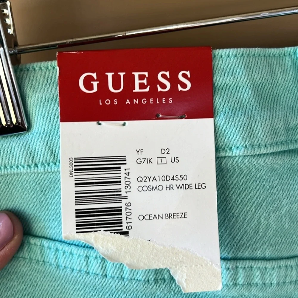 Guess Jeans New w Tag Sz 25 Cosmo High Rise Wide Leg in Ocean Breeze